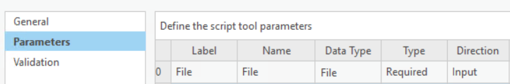 tool parameters